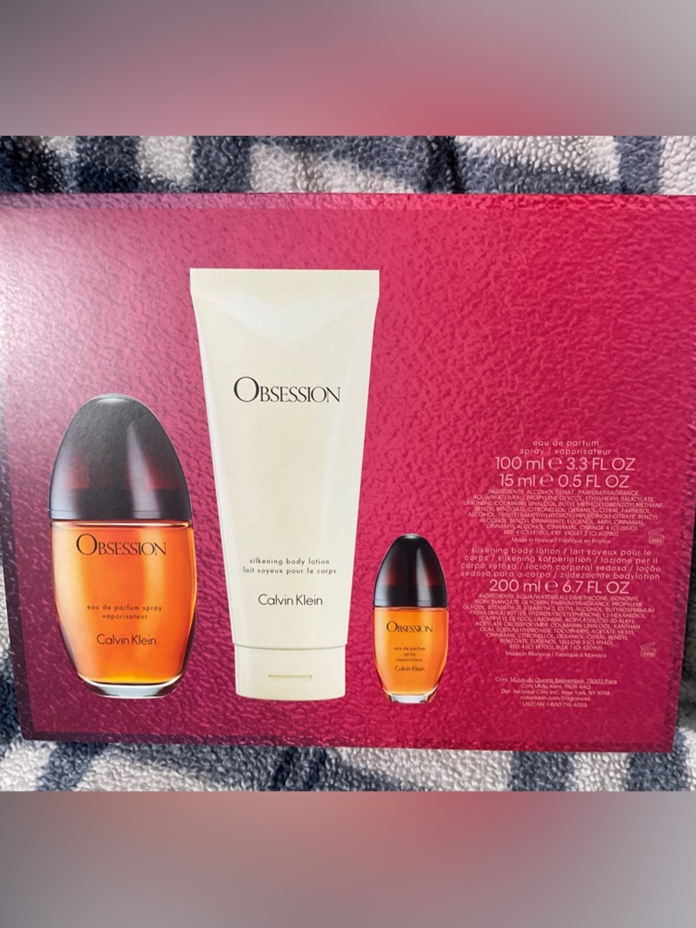 Calvin Klein Obsession women PARFUME, BODY CREAM, & travel size parfume NIB